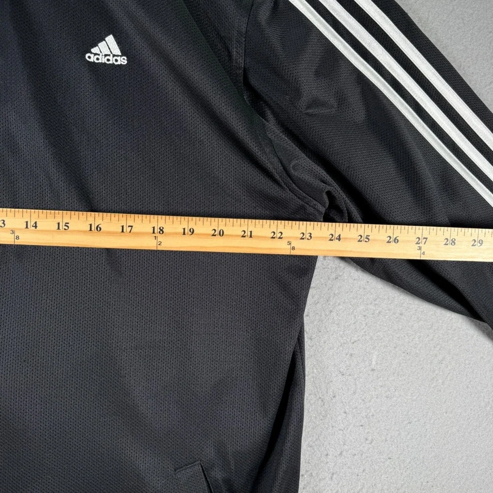 Vintage Adidas Climalite‎ Track Jacket Mens Large Black Stripes Embroidered Mesh